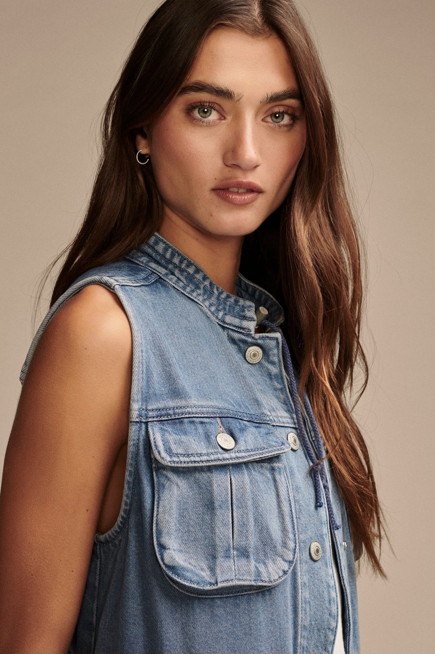 denim utility vest